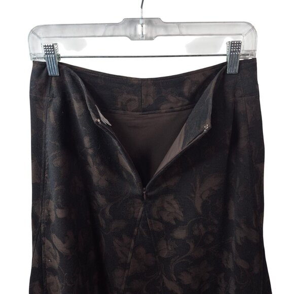 J Jill Skirt Womens 4 Petite Black Brown Wool Blend A Line Pleated Midi Length - Picture 6 of 9